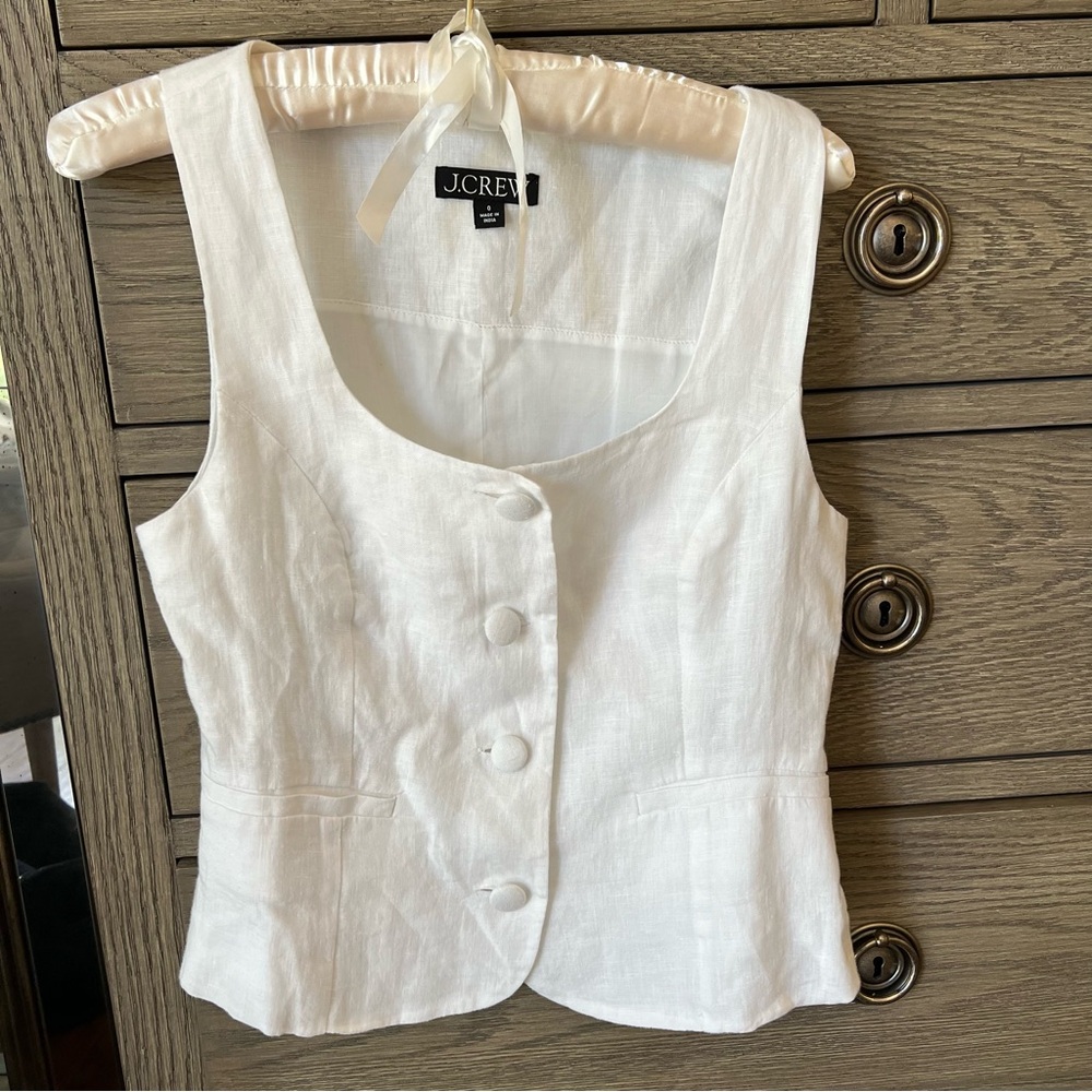 J. Crew Women's Cream Button-Front Blouse